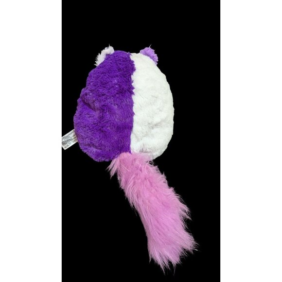 Misfittens Get Meowt! Purple & White Kitten Round Plush Toy Gold Bowtie 9" Adora - Picture 2 of 7